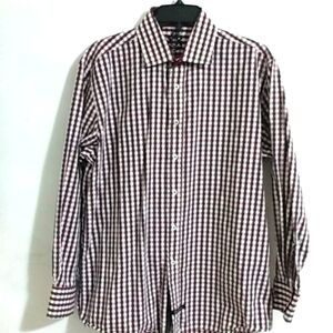 ENGLISH LAUNDRY BLACK WHITE GINGHAM SHIRT